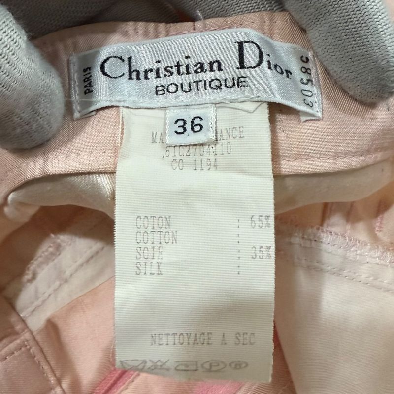 Christian DIOR Vintage French Silk-blend Tapered Pants 36 Pink Women's Used