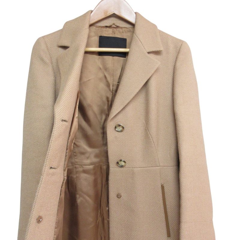 Prada A-line Wool Chester Long Coat 38 Camel Women's Used