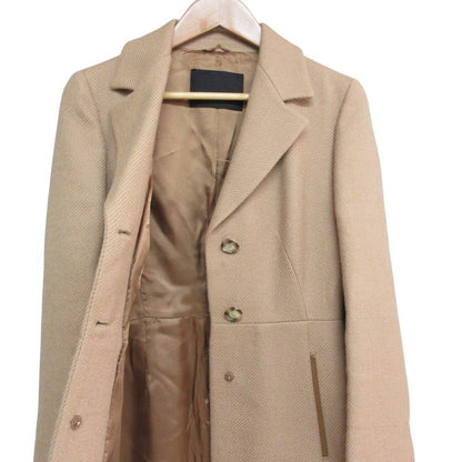Prada A-line Wool Chester Long Coat 38 Camel Women's Used