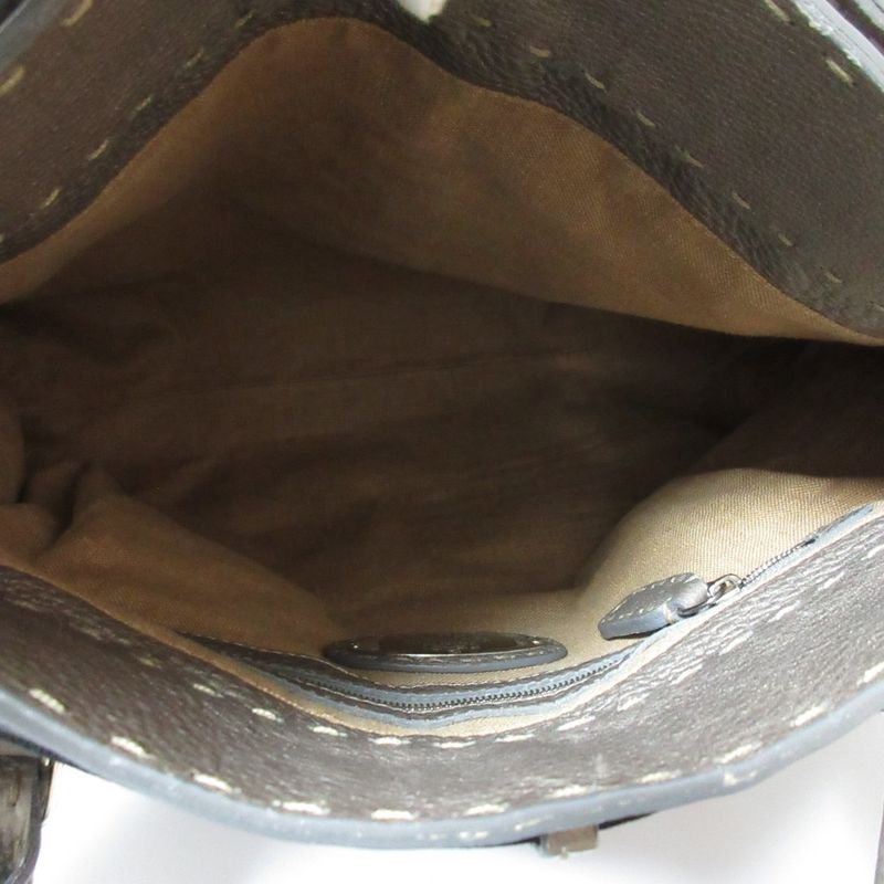 Fendi Selleria Villa Borghese Handbag 8bn155 Gray Ladies Used