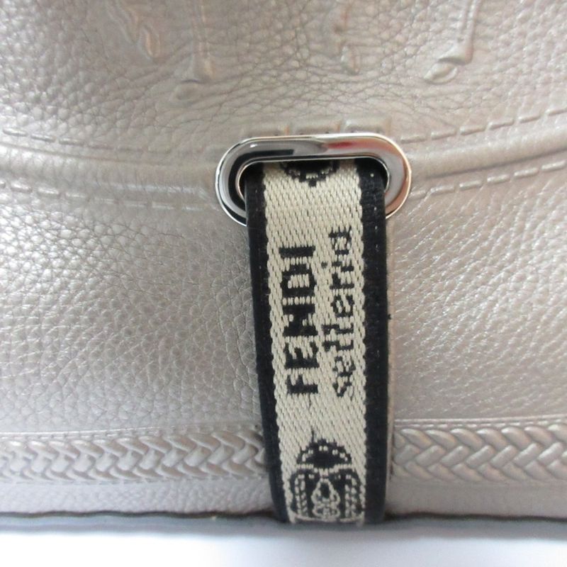 Fendi Selleria Villa Borghese Handbag 8bn155 Gray Ladies Used