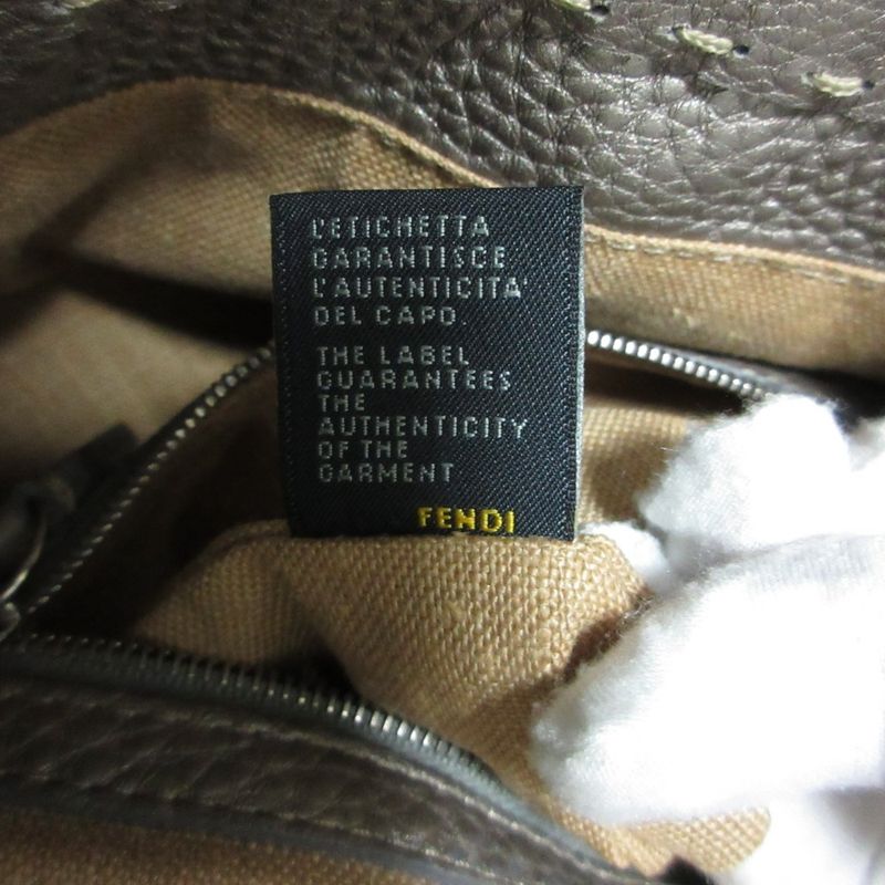Fendi Selleria Villa Borghese Handbag 8bn155 Gray Ladies Used