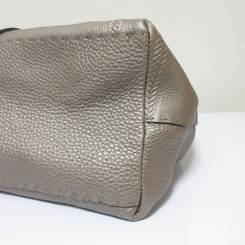 Fendi Selleria Villa Borghese Handbag 8bn155 Gray Ladies Used