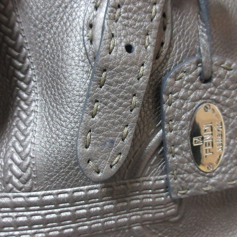 Fendi Selleria Villa Borghese Handbag 8bn155 Gray Ladies Used
