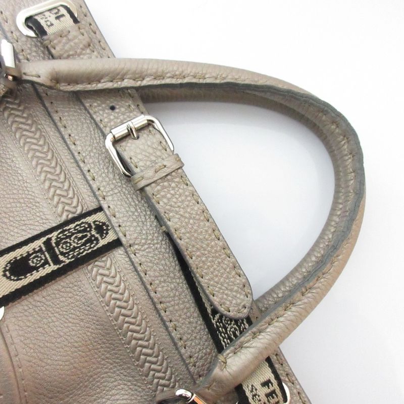Fendi Selleria Villa Borghese Handbag 8bn155 Gray Ladies Used