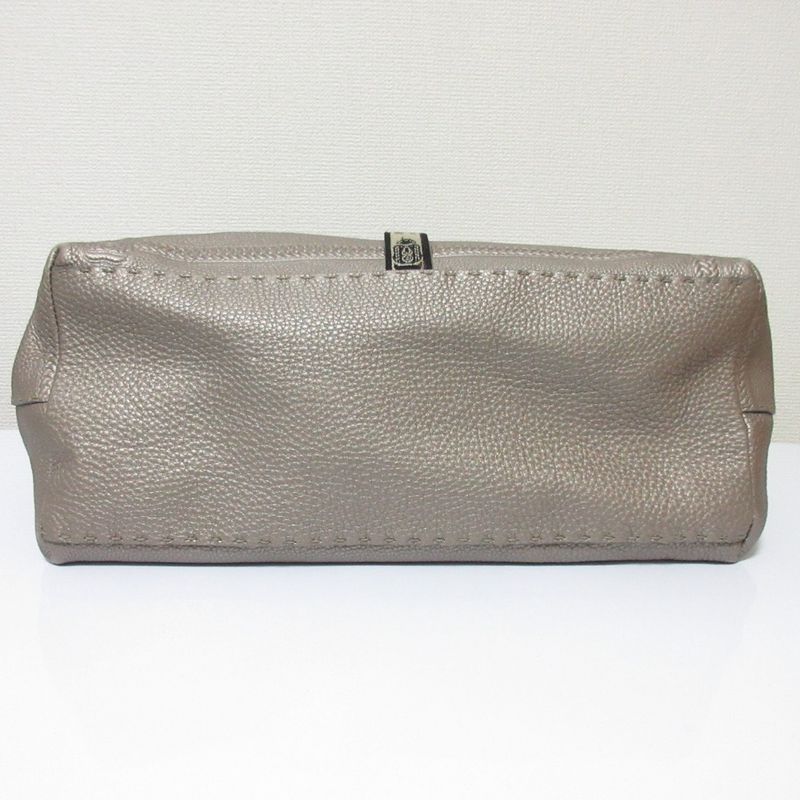 Fendi Selleria Villa Borghese Handbag 8bn155 Gray Ladies Used