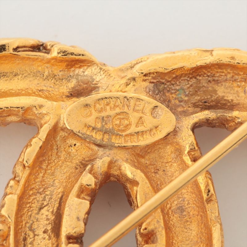 Vintage Chanel Coco Mark Brooch 93A Gold Accessories Chain Tassel Ladies TTT