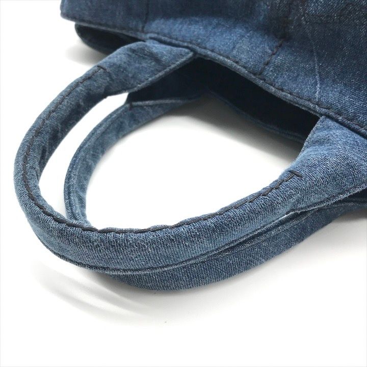 Prada Canapa 2-Way Shoulder Tote Hand Denim Blue