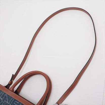 Unused Current Celine Small Vertical Cabas Denim Leather 2WAY Shoulder Bag