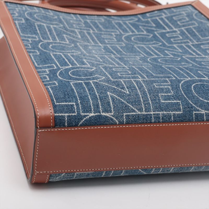 Unused Current Celine Small Vertical Cabas Denim Leather 2WAY Shoulder Bag