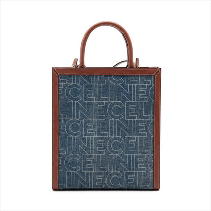 Unused Current Celine Small Vertical Cabas Denim Leather 2WAY Shoulder Bag