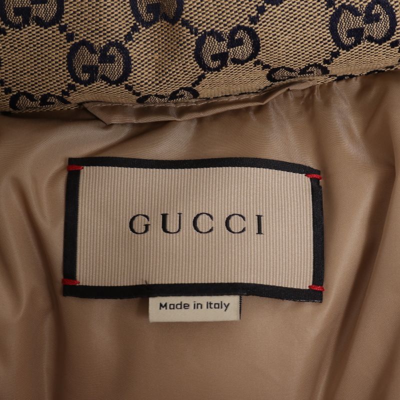 Current Gucci GG Canvas Down Vest With Detachable Hood 48 M Size Equivalent