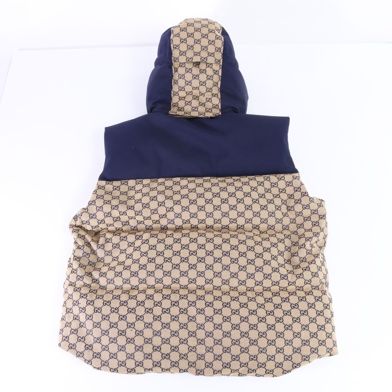 Current Gucci GG Canvas Down Vest With Detachable Hood 48 M Size Equivalent