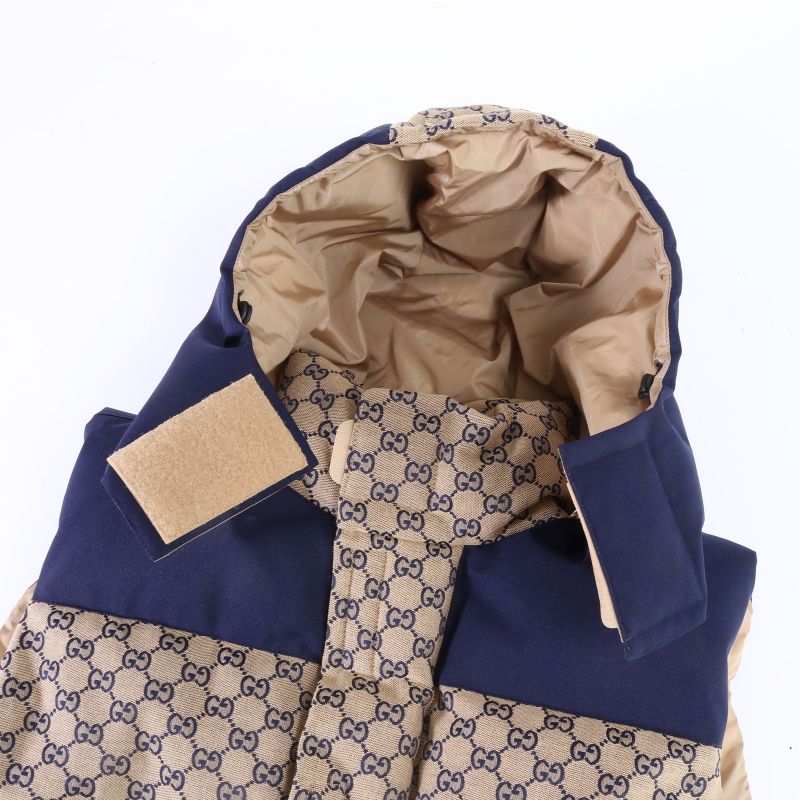 Current Gucci GG Canvas Down Vest With Detachable Hood 48 M Size Equivalent