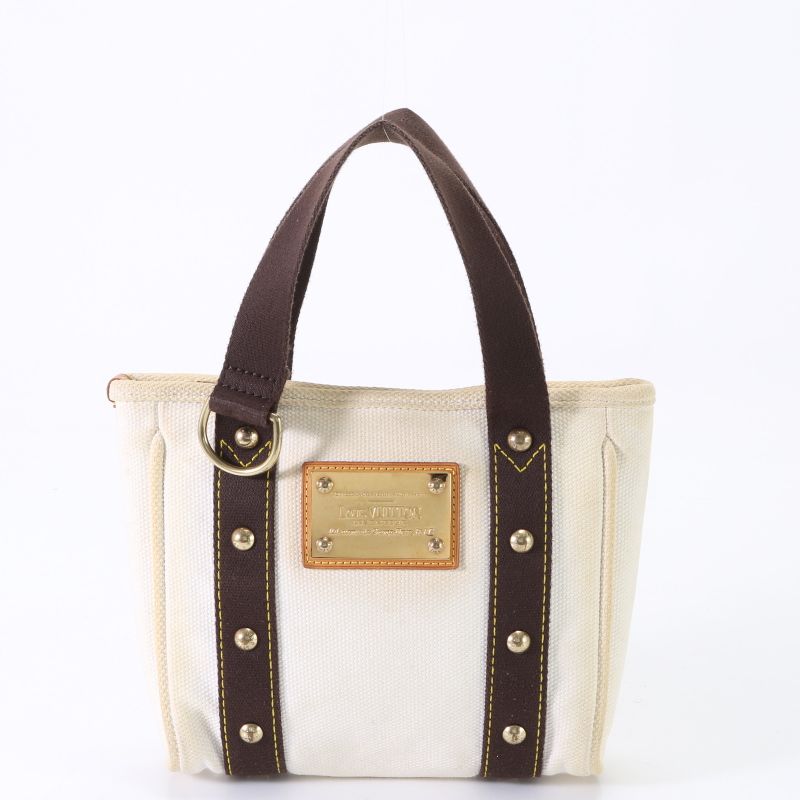 Louis Vuitton Antigua Cabas PM M40039 Handbag Tote Top Handle Shoulder Leather