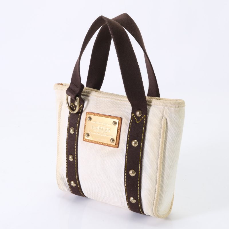 Louis Vuitton Antigua Cabas PM M40039 Handbag Tote Top Handle Shoulder Leather