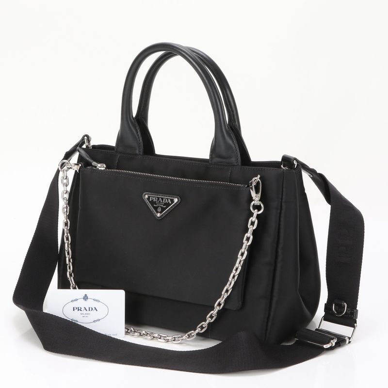 Prada Authenticity Appendix Tessuto Nylon Leather 2WAY Shoulder Bag 1bg364