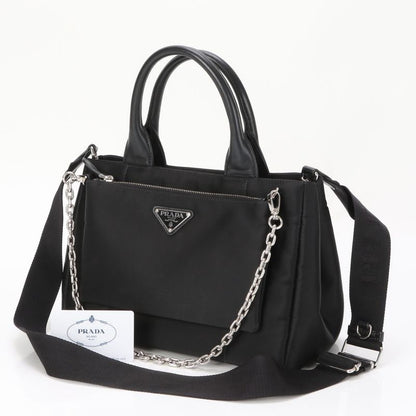 Prada Authenticity Appendix Tessuto Nylon Leather 2WAY Shoulder Bag 1bg364