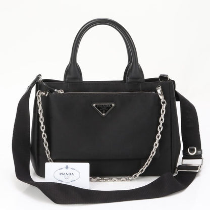 Prada Authenticity Appendix Tessuto Nylon Leather 2WAY Shoulder Bag 1bg364