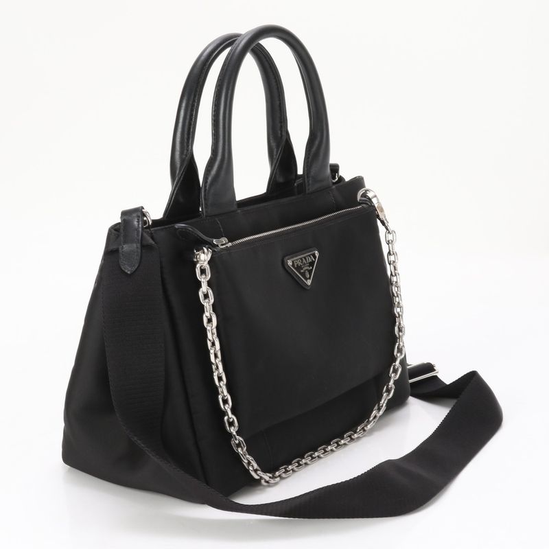 Prada Authenticity Appendix Tessuto Nylon Leather 2WAY Shoulder Bag 1bg364