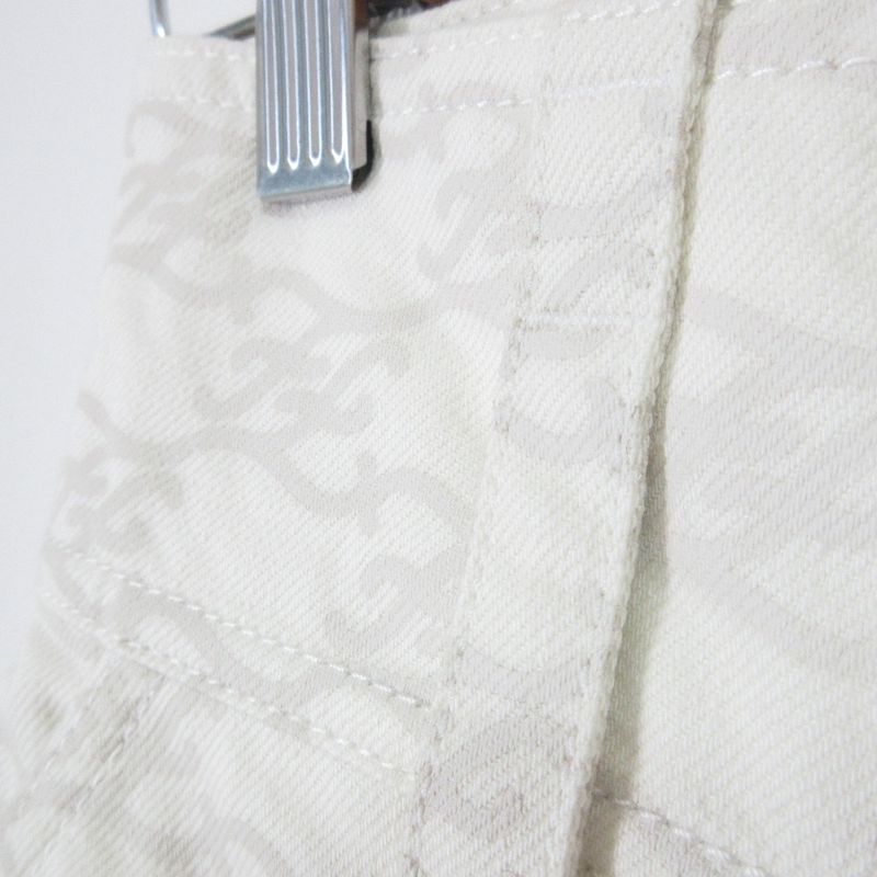 Fendi Model 2021 FF Calligraphy High Waist Denim Pants Jeans 38 Size Ivory