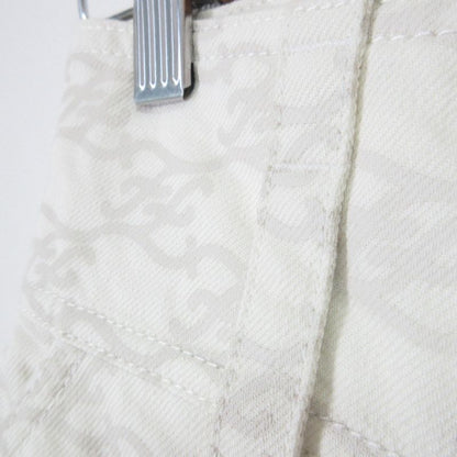 Fendi Model 2021 FF Calligraphy High Waist Denim Pants Jeans 38 Size Ivory