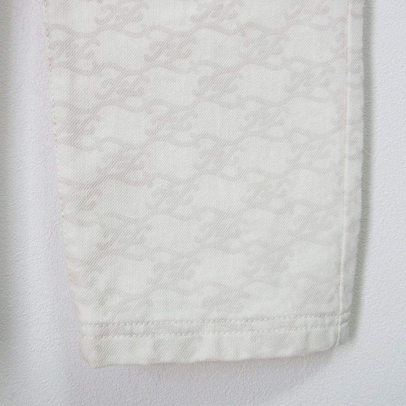 Fendi Model 2021 FF Calligraphy High Waist Denim Pants Jeans 38 Size Ivory