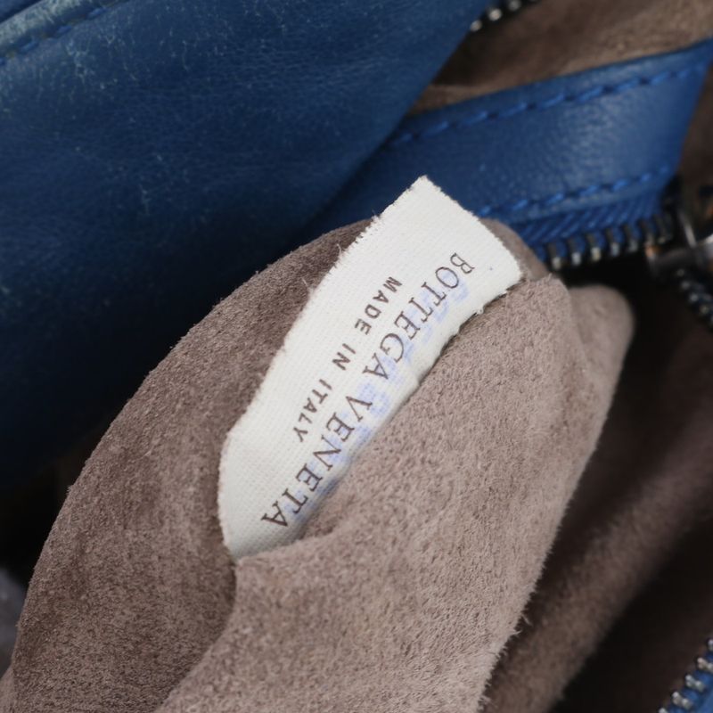 Bottega Veneta Intrecciato Hobo Blue Leather Shoulder Bag Shoulder Tote Hand