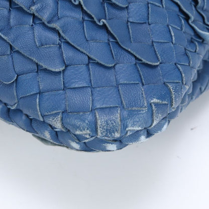 Bottega Veneta Intrecciato Hobo Blue Leather Shoulder Bag Shoulder Tote Hand