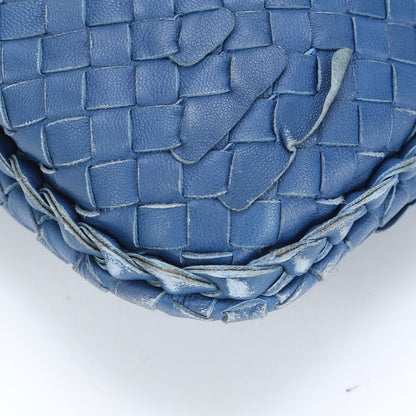 Bottega Veneta Intrecciato Hobo Blue Leather Shoulder Bag Shoulder Tote Hand