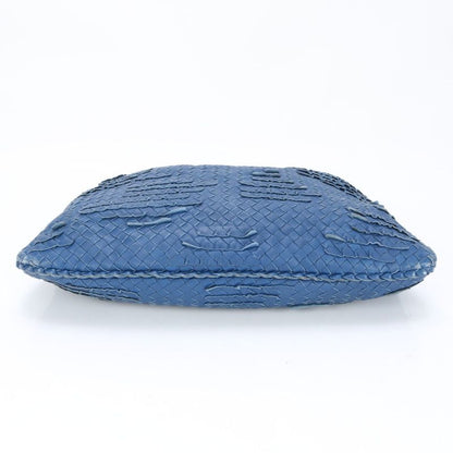 Bottega Veneta Intrecciato Hobo Blue Leather Shoulder Bag Shoulder Tote Hand