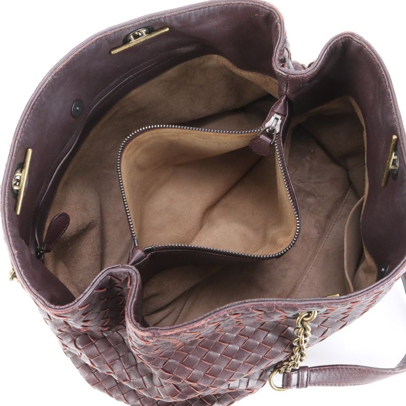 Bottega Veneta Intrecciato Braided Chain Leather Shoulder Bag Shoulder Tote