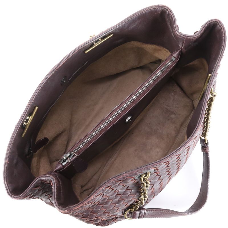 Bottega Veneta Intrecciato Braided Chain Leather Shoulder Bag Shoulder Tote