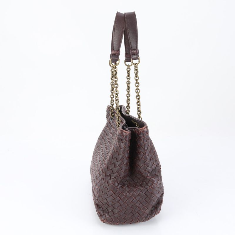 Bottega Veneta Intrecciato Braided Chain Leather Shoulder Bag Shoulder Tote