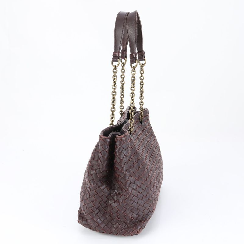 Bottega Veneta Intrecciato Braided Chain Leather Shoulder Bag Shoulder Tote
