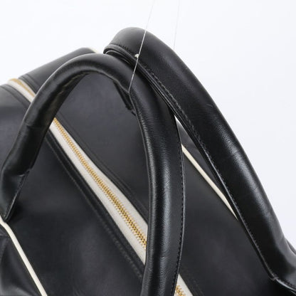 Chanel With Serial Seal Matelasse Logo Leather Boston Bag Business Travel Hand