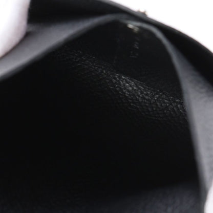 Hermes Bastia Vaux Epson Leather Coin Case Black Coin Purse Compact Genuine