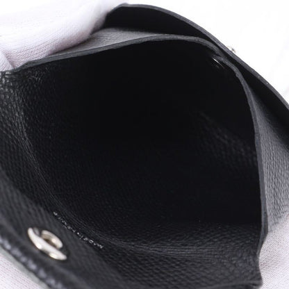 Hermes Bastia Vaux Epson Leather Coin Case Black Coin Purse Compact Genuine