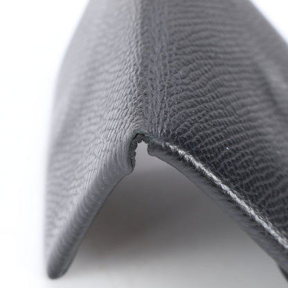 Hermes Bastia Vaux Epson Leather Coin Case Black Coin Purse Compact Genuine