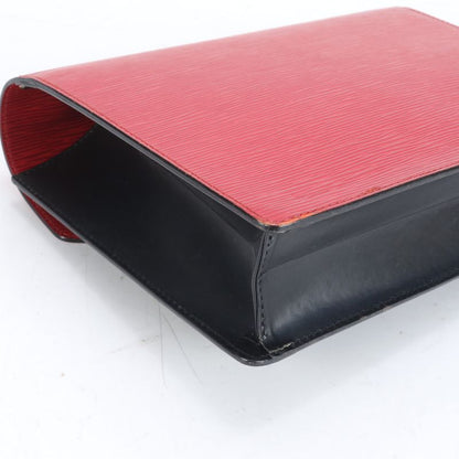 No Sticky Louis Vuitton Epi Monceau Noir Black Castilian Red 2WAY Shoulder Bag