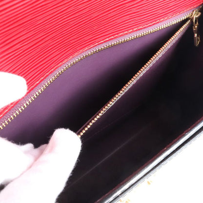 No Sticky Louis Vuitton Epi Monceau Noir Black Castilian Red 2WAY Shoulder Bag