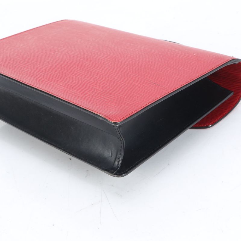 No Sticky Louis Vuitton Epi Monceau Noir Black Castilian Red 2WAY Shoulder Bag