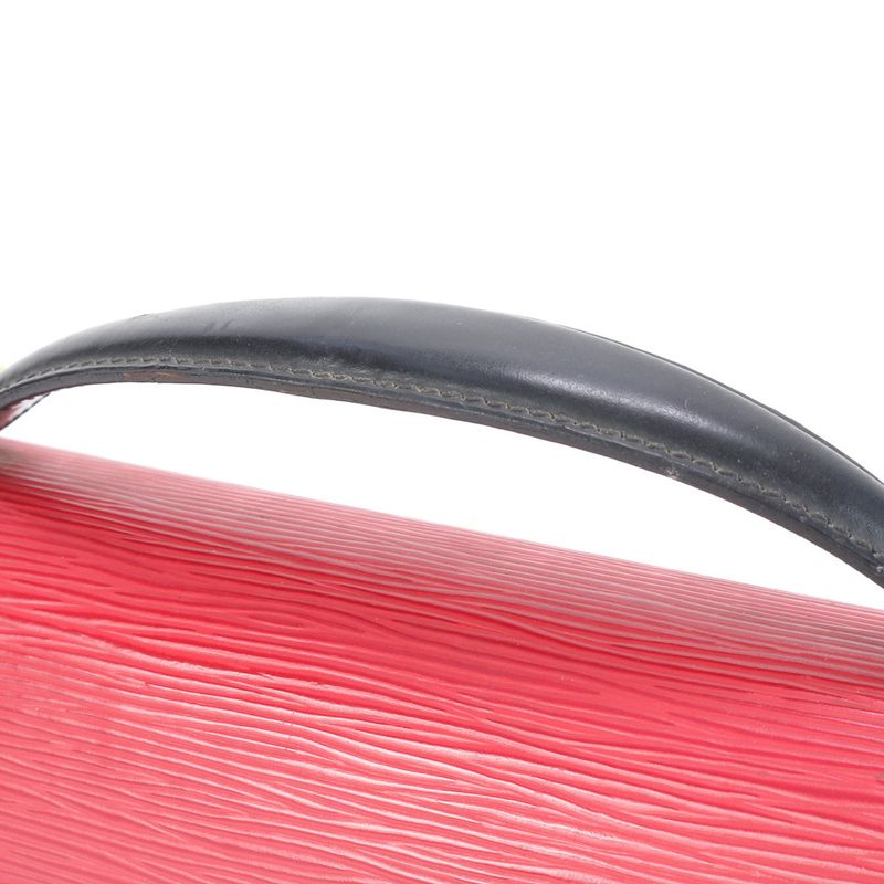 No Sticky Louis Vuitton Epi Monceau Noir Black Castilian Red 2WAY Shoulder Bag