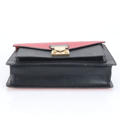No Sticky Louis Vuitton Epi Monceau Noir Black Castilian Red 2WAY Shoulder Bag
