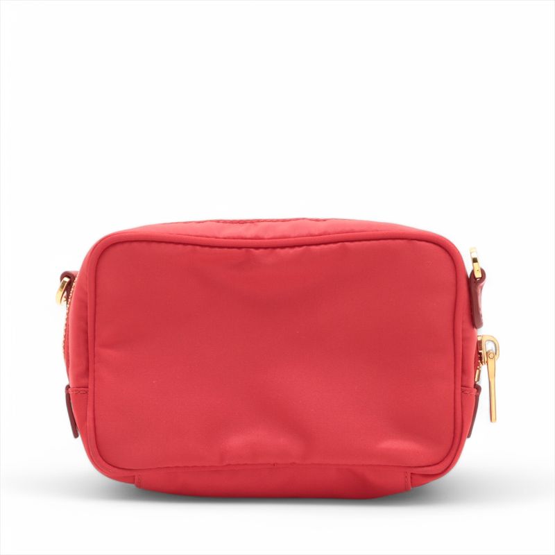 Prada Tessuto Nylon Ribbon Mini Shoulder Bag Crossbody Red Hand Tote Women's