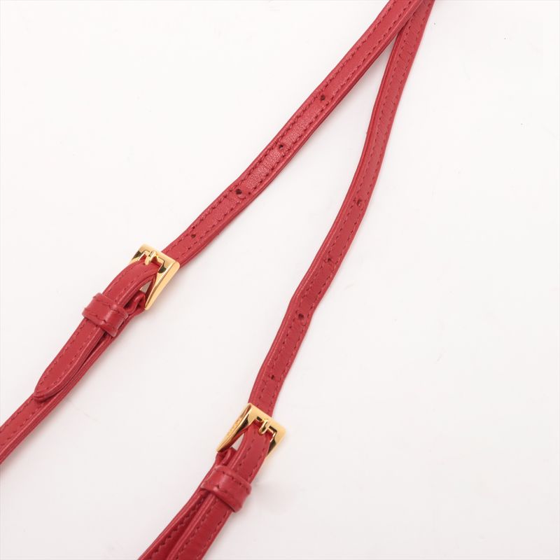 Prada Tessuto Nylon Ribbon Mini Shoulder Bag Crossbody Red Hand Tote Women's