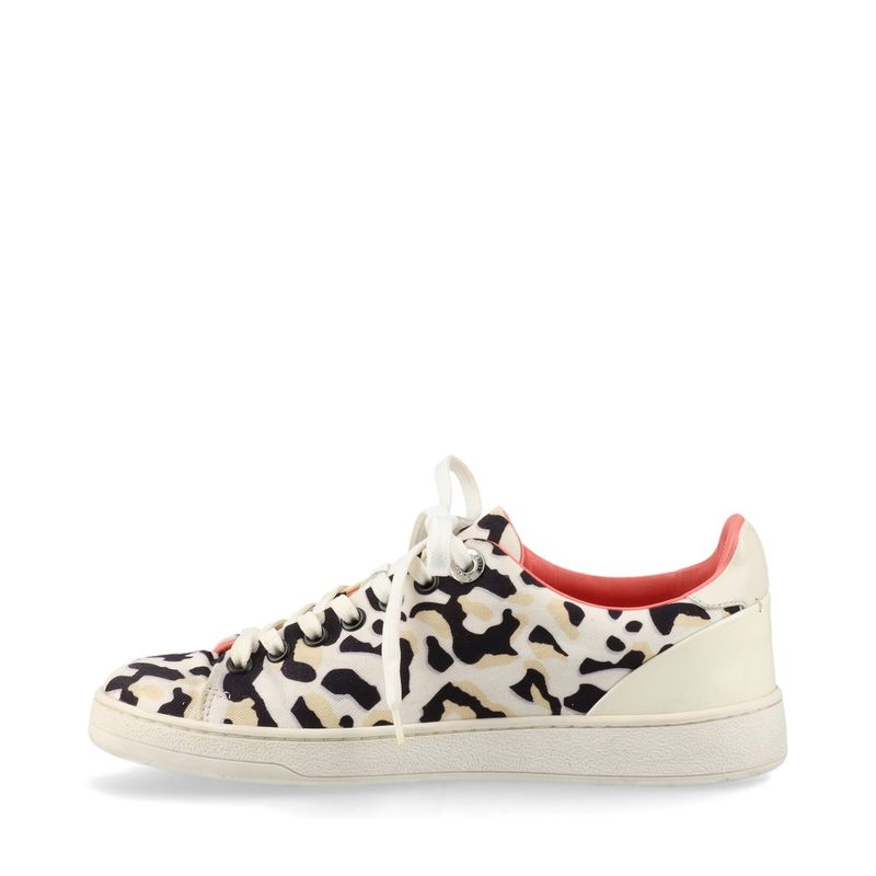Louis Vuitton Leopard Pattern Low Cut Sneakers Lace Up Shoes Flat Shoes Canvas