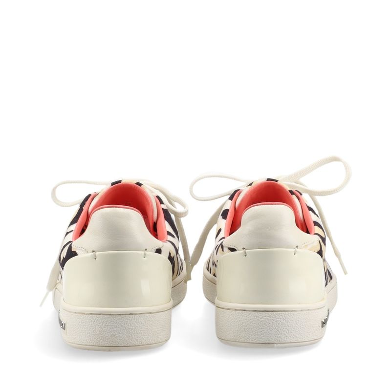 Louis Vuitton Leopard Pattern Low Cut Sneakers Lace Up Shoes Flat Shoes Canvas