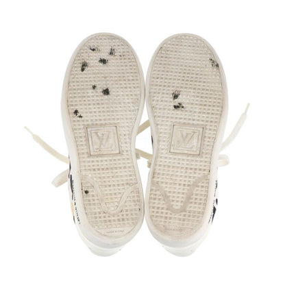 Louis Vuitton Leopard Pattern Low Cut Sneakers Lace Up Shoes Flat Shoes Canvas