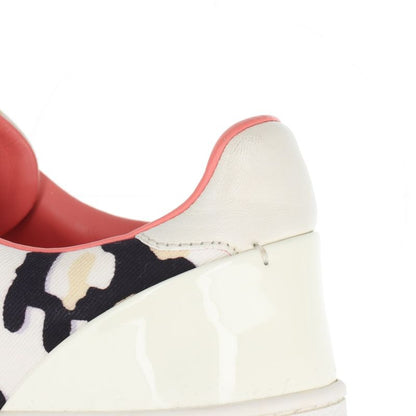 Louis Vuitton Leopard Pattern Low Cut Sneakers Lace Up Shoes Flat Shoes Canvas